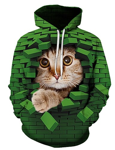 green cat moletom com capuz
