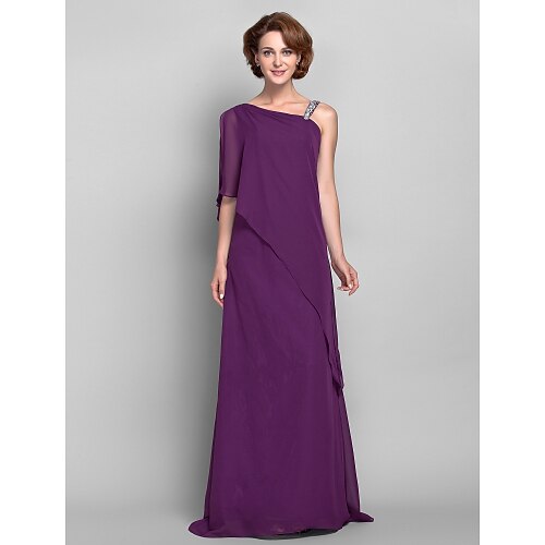 Sheath / Column Mother of the Bride Dress Elegant One Shoulder Floor Length Chiffon Sleeveless with Beading 2022
Sheath / Column Mother of the Bride Dress Elegant One Shoulder Floor Length Chiffon Sleeveless with Beading 2022