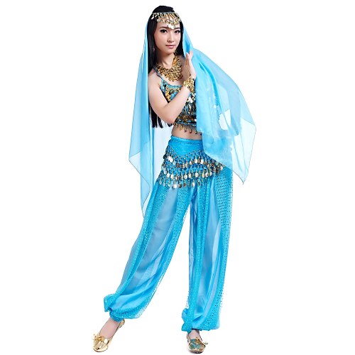 

Belly Dance Top Coin Beading Sequin Women's Chiffon / Performance