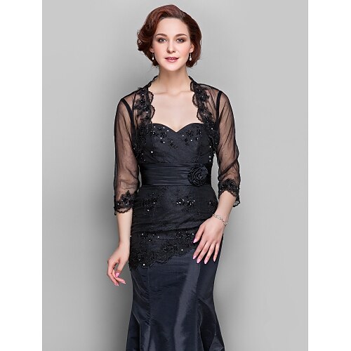 Encogimiento de hombros negro bolero encaje tul boda fiesta noche elegante abrigo de madre con cuentas para fiesta formal evento de noche primaveraamp; el verano
Encogimiento de hombros negro bolero encaje tul boda fiesta noche elegante abrigo de madre con cuentas para fiesta formal evento de noche primaveraamp; el verano