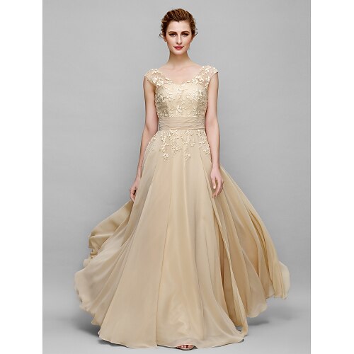 A-Line Mother of the Bride Dress Lace Up V Neck Floor Length Chiffon Sleeveless with Appliques 2022
A-Line Mother of the Bride Dress Lace Up V Neck Floor Length Chiffon Sleeveless with Appliques 2022