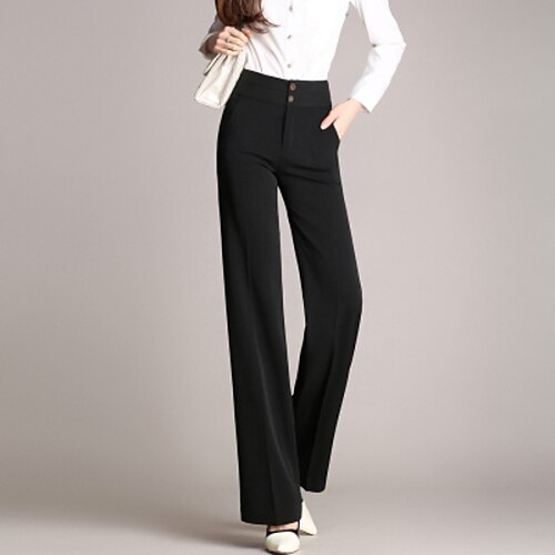 Women's Dress Pants Culottes Wide Leg Pants Trousers Straight Wine Navy Blue Black Formal Work Pocket Micro-elastic Solid Colored S M L XL XXL
Women's Dress Pants Culottes Wide Leg Pants Trousers Straight Wine Navy Blue Black Formal Work Pocket Micro-elastic Solid Colored S M L XL XXL