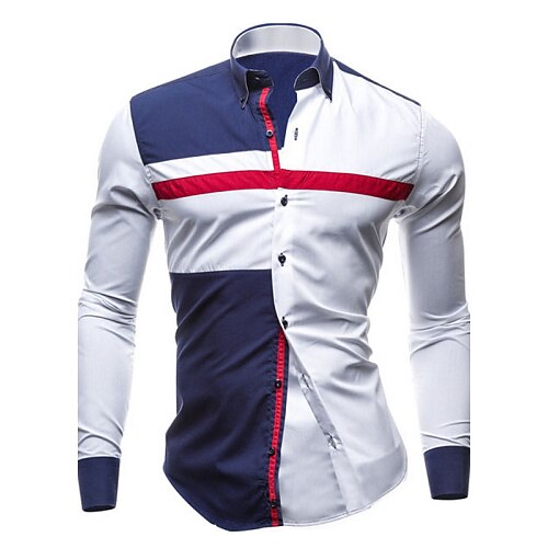 Men's Shirt Color Block Spread Collar Navy Blue White Plus Size Daily Long Sleeve Patchwork Clothing Apparel / Spring / Fall / Slim
Men's Shirt Color Block Spread Collar Navy Blue White Plus Size Daily Long Sleeve Patchwork Clothing Apparel / Spring / Fall / Slim