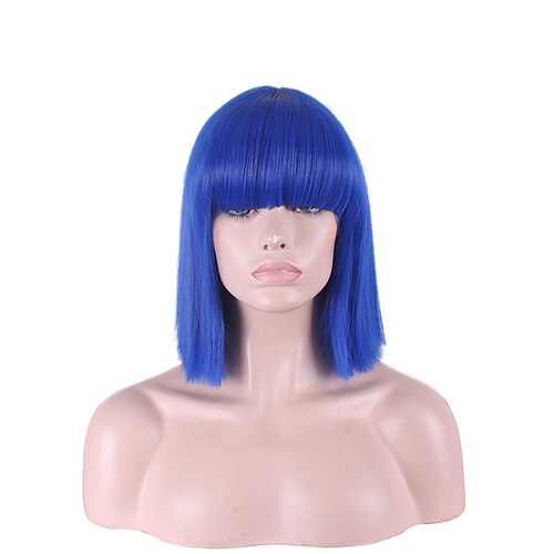 Blue wig Synthetic Wig Straight Straight With Bangs Wig Dark Blue Synthetic Hair Women's Blue
Blue wig Synthetic Wig Straight Straight With Bangs Wig Dark Blue Synthetic Hair Women's Blue