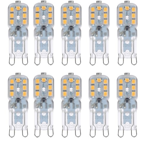 

10pcs 2.5W LED Bi-pin Lights Bulbs 250lm G9 14LED Beads SMD 2835 Dimmable Landscape 30W Halogen Bulb Replacement Warm Cold White 360 Degree Beam Angle 220-240V 110-130V