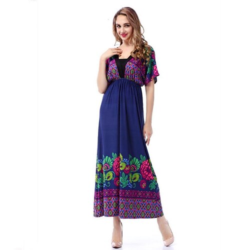 Women's Swing Dress Maxi long Dress Navy Blue Short Sleeve Print Summer Asymmetrical Boho Boho Bohemia Beach L XL XXL 3XL 4XL 5XL / Plus Size / Plus Size
Women's Swing Dress Maxi long Dress Navy Blue Short Sleeve Print Summer Asymmetrical Boho Boho Bohemia Beach L XL XXL 3XL 4XL 5XL / Plus Size / Plus Size