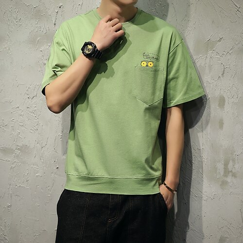 Men's T shirt Solid Colored Round Neck Daily Sports Short Sleeve Tops Cotton Active Green White Pink
Men's T shirt Solid Colored Round Neck Daily Sports Short Sleeve Tops Cotton Active Green White Pink