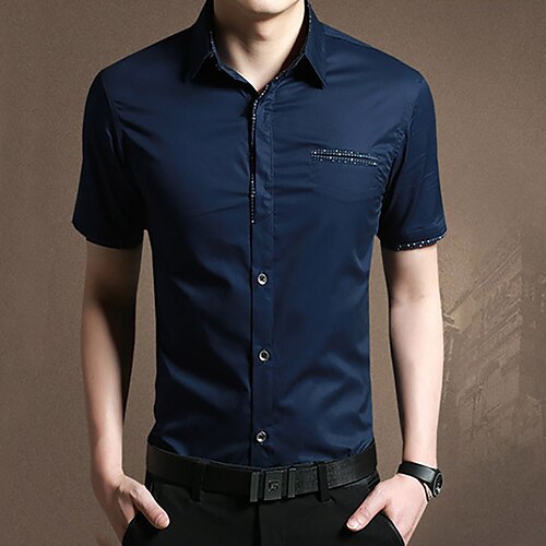 Men's Shirt Solid Colored Shirt Collar Daily Work Short Sleeve Tops Cotton Business White Gray Royal Blue / Summer
Men's Shirt Solid Colored Shirt Collar Daily Work Short Sleeve Tops Cotton Business White Gray Royal Blue / Summer