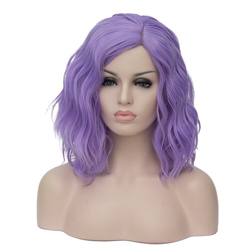 

фиолетовые парики для женщин синтетический парик короткие синие розовые черные белые разноцветные синтетические волосы косплей парики хэллоуин парик