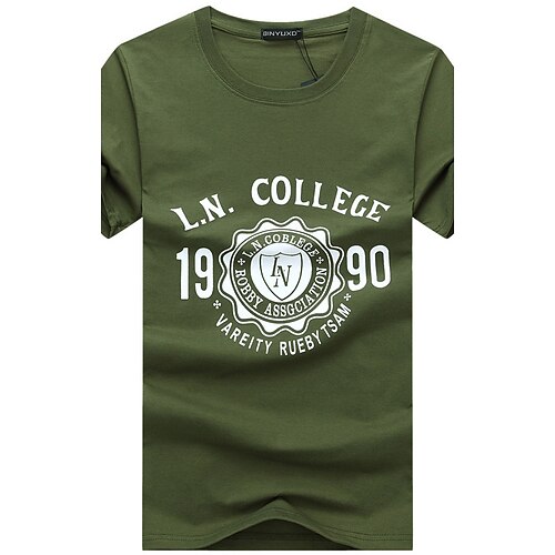 Men's T shirt Letter Plus Size Round Neck Daily Sports Hole Print Short Sleeve Slim Tops Cotton Green Blue White / Summer
Men's T shirt Letter Plus Size Round Neck Daily Sports Hole Print Short Sleeve Slim Tops Cotton Green Blue White / Summer