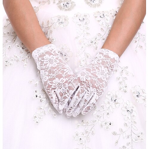 

Spandex / Lace / Cotton Wrist Length Glove Charm / Stylish / Bridal Gloves With Embroidery / Solid Wedding / Party Glove