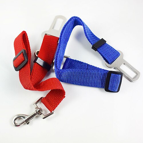 

Dog Leash Hands Free Leash Car Seat Harness / Safety Harness Adjustable / Retractable Training For Car Safety Solid Colored Fabric Alloy Red Blue