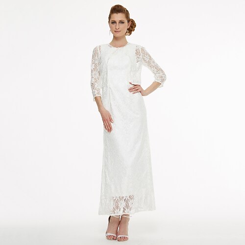 A-Line Mother of the Bride Dress Two Piece Jewel Neck Tea Length All Over Lace Sleeveless with Lace Pleats 2022
A-Line Mother of the Bride Dress Two Piece Jewel Neck Tea Length All Over Lace Sleeveless with Lace Pleats 2022