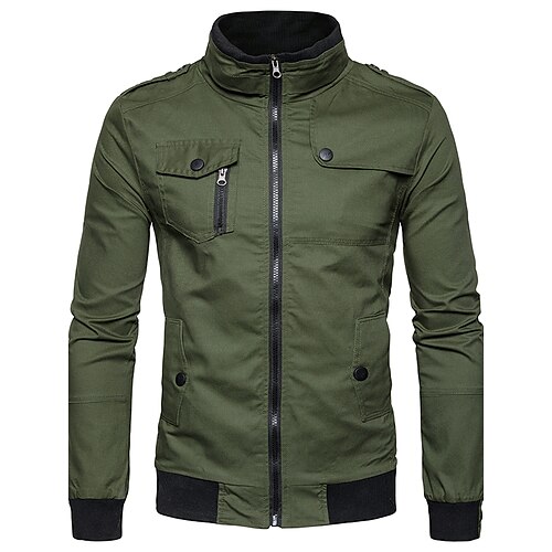 Men's Bomber Jacket Jacket Daily Stand Collar Streetwear Jacket Outerwear Solid Colored Army Green Khaki Navy Blue / Long Sleeve / Fall / Long Sleeve
Men's Bomber Jacket Jacket Daily Stand Collar Streetwear Jacket Outerwear Solid Colored Army Green Khaki Navy Blue / Long Sleeve / Fall / Long Sleeve