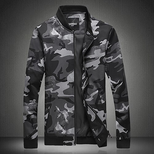 Men's Jacket Daily Going out Fall Spring Short Coat Round Neck Simple Casual Jacket Long Sleeve Camo / Camouflage Yellow Gray
Men's Jacket Daily Going out Fall Spring Short Coat Round Neck Simple Casual Jacket Long Sleeve Camo / Camouflage Yellow Gray
