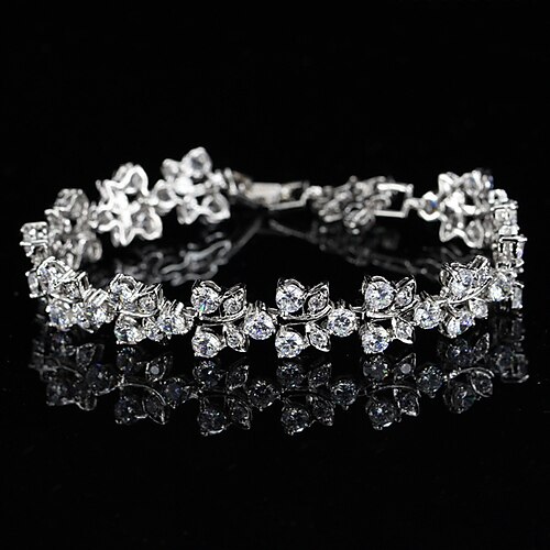 Women's Synthetic Diamond Bracelet Rhinestone Bracelet Jewelry Red / Green / Light Blue For Wedding Party / Silver Plated
Women's Synthetic Diamond Bracelet Rhinestone Bracelet Jewelry Red / Green / Light Blue For Wedding Party / Silver Plated