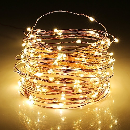 

8 Modes 10m 33ft 100 Led Fairy String Lights with Battery Remote Timer Control Operated Colorful Waterproof Copper Wire Twinkle Lights for Room Wedding Garden Party Wall Tree Decoration