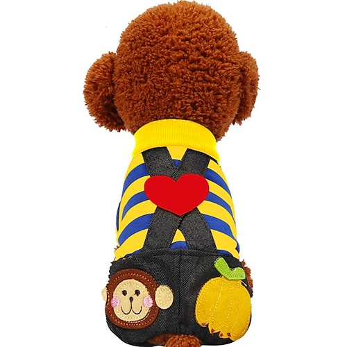 

Dog Cat Pets Outfits Pants Puppy Clothes Striped Color Block Love Retro Vintage Leisure Dog Clothes Puppy Clothes Dog Outfits Yellow Fuchsia Costume for Girl and Boy Dog Cotton XXS XS S M L