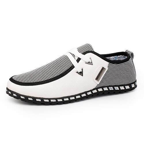 

Men's Loafers & Slip-Ons Comfort Shoes Light Soles Plus Size Driving Loafers Casual British Outdoor Daily Walking Shoes PU Breathable Wear Proof Black White Green Color Block Spring Fall