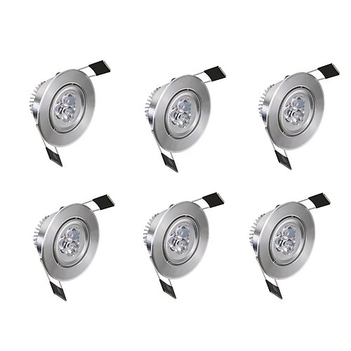 

6pcs 3 W 300 lm 3 LED Beads Easy Install Recessed LED Recessed Lights Warm White Cold White 85-265 V Commercial Home / Office Living Room / Dining Room / RoHS / CE Certified
