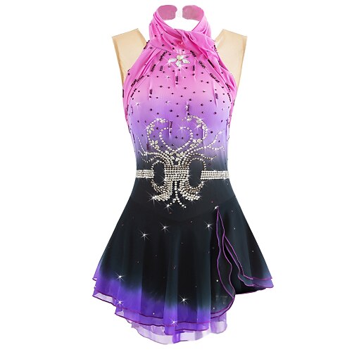 Figure Skating Dress Women's Girls' Ice Skating Dress Outfits BlackPurple Halo Dyeing Spandex Activewear Competition Skating Wear Handmade Curve Classic Ice Skating Figure Skating / Rhinestone
Figure Skating Dress Women's Girls' Ice Skating Dress Outfits BlackPurple Halo Dyeing Spandex Activewear Competition Skating Wear Handmade Curve Classic Ice Skating Figure Skating / Rhinestone