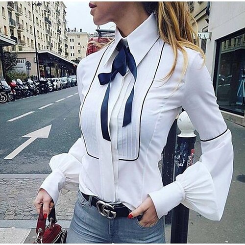 Dame Skjorte Bluse Hvit عادي Ensfarget Flettet Mote Langermet Avslappet Daglig Grunnleggende Skjortekrage Normal Tynn S
Dame Skjorte Bluse Hvit عادي Ensfarget Flettet Mote Langermet Avslappet Daglig Grunnleggende Skjortekrage Normal Tynn S