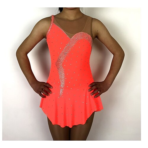 Figure Skating Dress Women's Girls' Ice Skating Dress Outfits Orange Patchwork Spandex Stretch Yarn High Elasticity Competition Skating Wear Handmade Classic Sleeveless Figure Skating
Figure Skating Dress Women's Girls' Ice Skating Dress Outfits Orange Patchwork Spandex Stretch Yarn High Elasticity Competition Skating Wear Handmade Classic Sleeveless Figure Skating