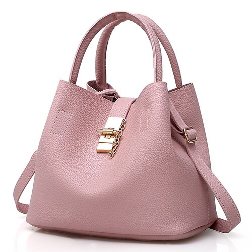 Women's Handbags Shoulder Strap Bucket Bag Bag Set Patent Leather Zipper Solid Color Daily Holiday Black Pink Red
Women's Handbags Shoulder Strap Bucket Bag Bag Set Patent Leather Zipper Solid Color Daily Holiday Black Pink Red
