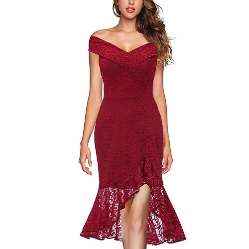 Mermaid / Trumpet Special Occasion Dresses Elegant Dress Homecoming Ankle Length Sleeveless Off Shoulder Lace with Split Front 2022 / Prom / Vintage Inspired
Mermaid / Trumpet Special Occasion Dresses Elegant Dress Homecoming Ankle Length Sleeveless Off Shoulder Lace with Split Front 2022 / Prom / Vintage Inspired