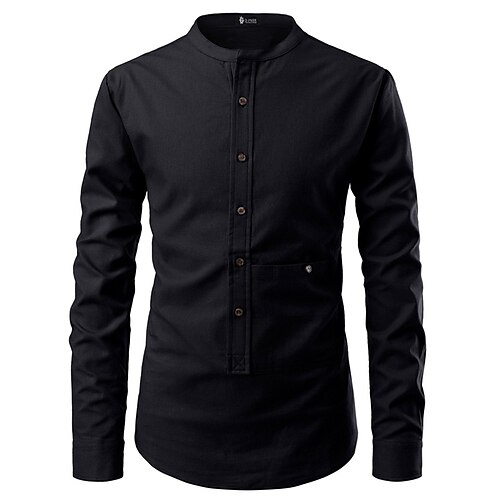 Men's Shirt Dress Shirt Solid Colored Standing Collar Red Navy Blue White Black Daily Long Sleeve Lace up Clothing Apparel Basic
Men's Shirt Dress Shirt Solid Colored Standing Collar Red Navy Blue White Black Daily Long Sleeve Lace up Clothing Apparel Basic