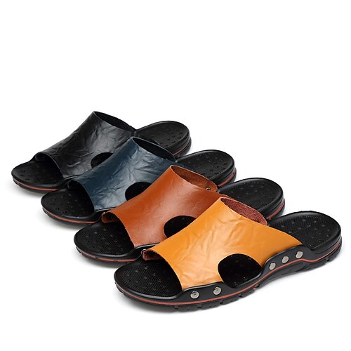 Men's Slippers & Flip-Flops Leather Shoes Casual Daily Beach Walking Shoes Leather Breathable Dark Brown Black Yellow Summer
Men's Slippers & Flip-Flops Leather Shoes Casual Daily Beach Walking Shoes Leather Breathable Dark Brown Black Yellow Summer