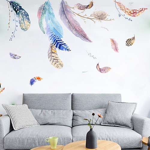 

Feather Nest Wall Stickers - Words &amp Quotes Wall Stickers Characters Study Room / Office / Dining Room / Kitchen 45X60cm Wall Stickers for bedroom living room
