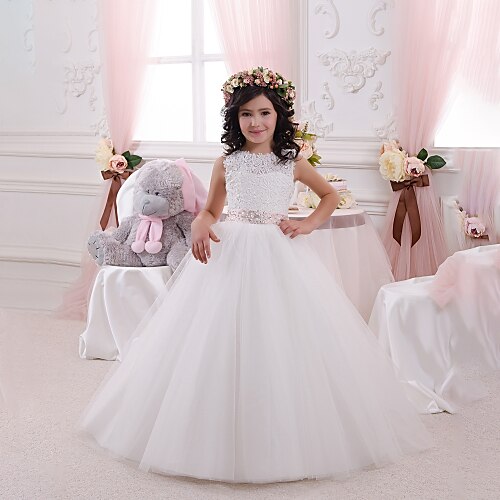Wedding Birthday Princess Flower Girl Dresses Jewel Neck Floor Length Cotton Lace Spring Summer with Lace Appliques Cute Girls' Party Dress Fit 3-16 Years
Wedding Birthday Princess Flower Girl Dresses Jewel Neck Floor Length Cotton Lace Spring Summer with Lace Appliques Cute Girls' Party Dress Fit 3-16 Years
