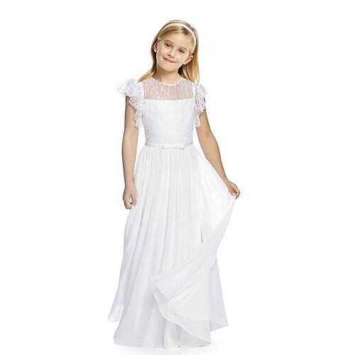 Party Birthday Sheath / Column Flower Girl Dresses Jewel Neck Long Length Chiffon Lace Spring Summer with Lace Butterfly Cute Girls' Party Dress Fit 3-16 Years
Party Birthday Sheath / Column Flower Girl Dresses Jewel Neck Long Length Chiffon Lace Spring Summer with Lace Butterfly Cute Girls' Party Dress Fit 3-16 Years
