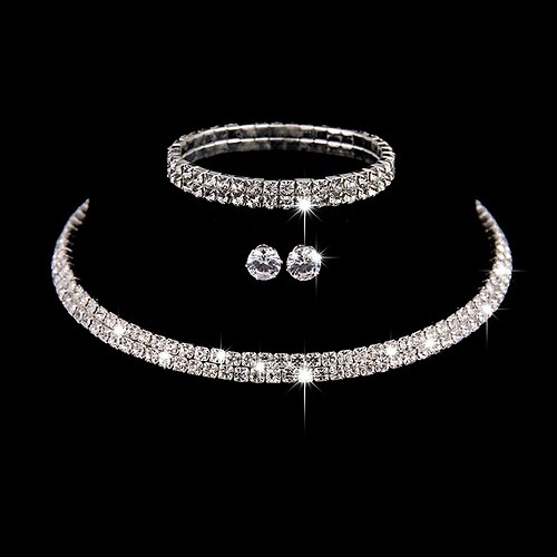 1set Halskjede Øredobb For Dame Bryllup Aftenselskap Skoleball Strass Legering Tenniskjede / Armbånd
1set Halskjede Øredobb For Dame Bryllup Aftenselskap Skoleball Strass Legering Tenniskjede / Armbånd