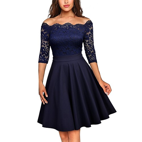 festkjole for kvinner blondekjole swingkjole midikjole svart vin marineblå halvermet blomstret blonder vinter høst våren off shoulder elegant fest høstkjole 2023 s m l xl
festkjole for kvinner blondekjole swingkjole midikjole svart vin marineblå halvermet blomstret blonder vinter høst våren off shoulder elegant fest høstkjole 2023 s m l xl