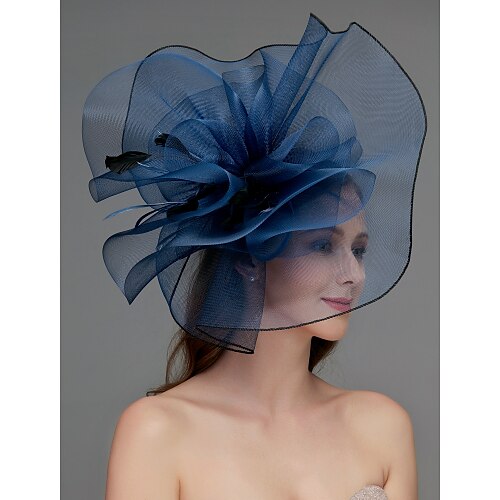 

Net Fascinators / Headdress / Headpiece with Feather / Flower / Trim 1 PC Wedding / Special Occasion / Tea Party Headpiece