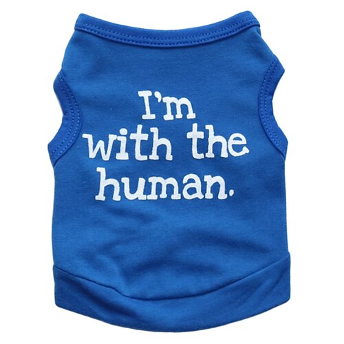 

Dog Shirt / T-Shirt Vest Puppy Clothes Quotes & Sayings Casual / Daily Simple Style Dog Clothes Puppy Clothes Dog Outfits Black Blue Costume for Girl and Boy Dog Cotton S M L