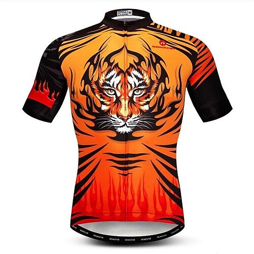 21Grams Men's Cycling Jersey Short Sleeve Bike Jersey Top with 3 Rear Pockets Mountain Bike MTB Road Bike Cycling Breathable Quick Dry Moisture Wicking Back Pocket Black / Orange Animal Tiger 3D
21Grams Men's Cycling Jersey Short Sleeve Bike Jersey Top with 3 Rear Pockets Mountain Bike MTB Road Bike Cycling Breathable Quick Dry Moisture Wicking Back Pocket Black / Orange Animal Tiger 3D
