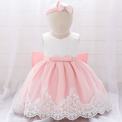 Baby Girls' Dress Sweet Party Blue Purple Pink Color Block Embroidered Lace Trims Bow Sleeveless Knee-length / Summer
Baby Girls' Dress Sweet Party Blue Purple Pink Color Block Embroidered Lace Trims Bow Sleeveless Knee-length / Summer