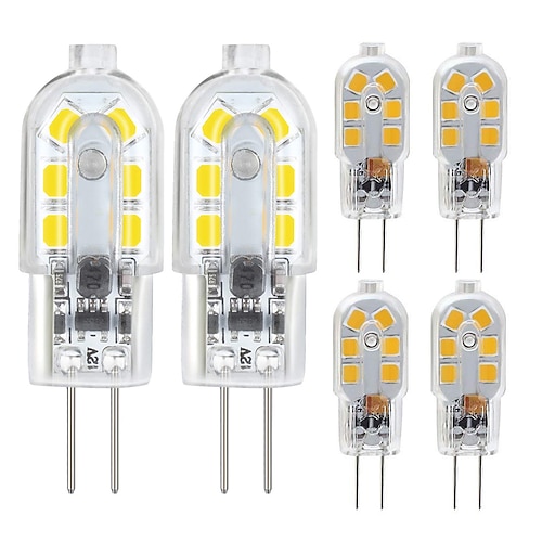 

6 Pack G4 2.5W LED Bulb 2835 LED Bi-pin G4 Base 20W Halogen Bulb Replacement Warm White /Cold White DC12V