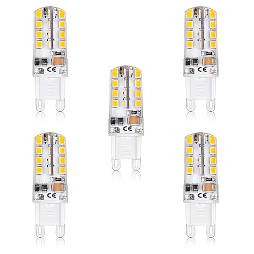 

5pcs 5W LED Bi-pin Corn Light Bulb 300lm G9 T 32 LED Beads SMD 2835 Warm White 50W Halogen Equivalent for Chandelier 220-240V 110-120V