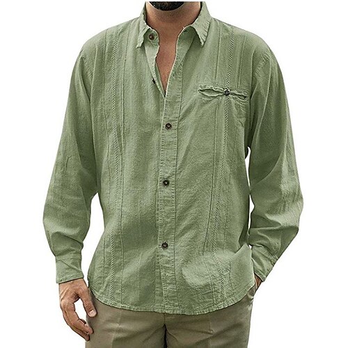 Herre linned skjorte Sommer skjorte Guayabera skjorte Strandtrøje Hvid Blå Grøn Langærmet Vanlig Krave Fest Kontor & Karriere Tøj
Herre linned skjorte Sommer skjorte Guayabera skjorte Strandtrøje Hvid Blå Grøn Langærmet Vanlig Krave Fest Kontor & Karriere Tøj