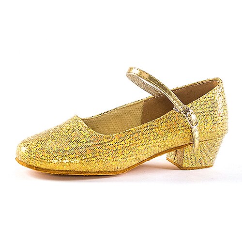 Girls' Modern Shoes Ballroom Shoes Salsa Shoes Indoor Performance Waltz Heel Glitter Cuban Heel Silver Gold
Girls' Modern Shoes Ballroom Shoes Salsa Shoes Indoor Performance Waltz Heel Glitter Cuban Heel Silver Gold