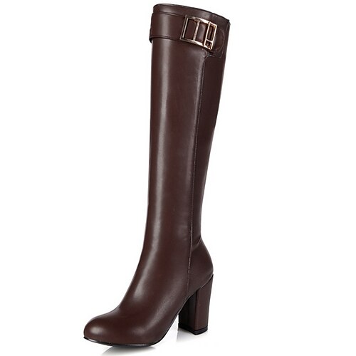Women's Boots Daily Block Heel Boots Riding Boots Knee High Boots Chunky Heel Round Toe Vintage PU Zipper Solid Colored Almond Black Brown
Women's Boots Daily Block Heel Boots Riding Boots Knee High Boots Chunky Heel Round Toe Vintage PU Zipper Solid Colored Almond Black Brown