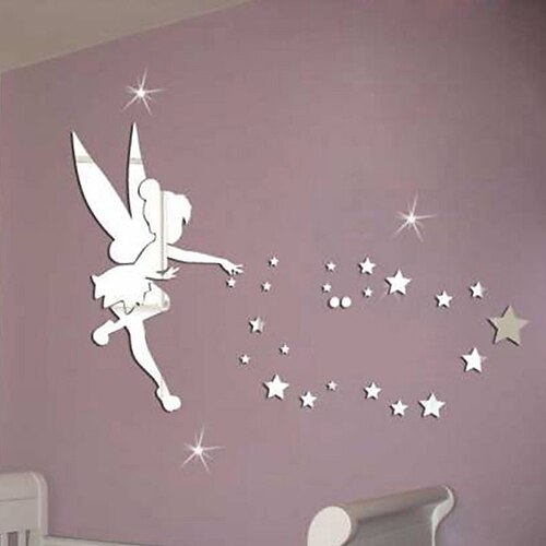 

Removable Acrylic Fairies Wall Stickers Home Decoration Wall Decal 71X46cm For Bedroom Living Room