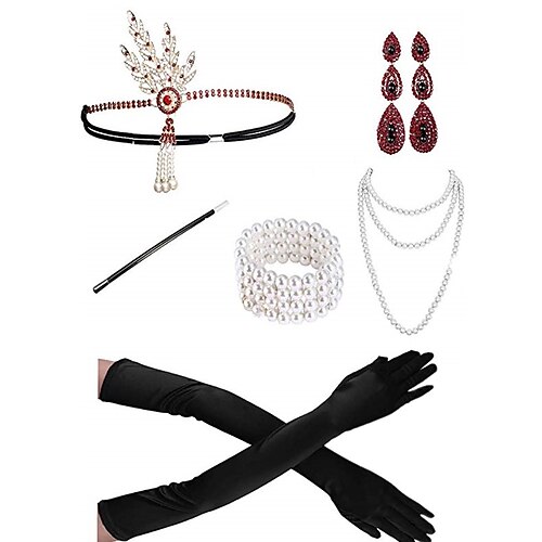 The Great Gatsby Vintage 1920s The Great Gatsby Gloves Flapper Headband Women's Feather Costume Necklace Earrings Vintage Cosplay Festival 1 Pair of Earrings / Bracelet / Headwear / Bracelet
The Great Gatsby Vintage 1920s The Great Gatsby Gloves Flapper Headband Women's Feather Costume Necklace Earrings Vintage Cosplay Festival 1 Pair of Earrings / Bracelet / Headwear / Bracelet