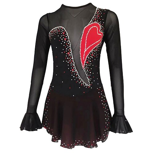 Figure Skating Dress Women's Girls' Ice Skating Dress Outfits Black Open Back Mesh Spandex High Elasticity Competition Skating Wear Handmade Crystal / Rhinestone Long Sleeve Ice Skating Figure Skating
Figure Skating Dress Women's Girls' Ice Skating Dress Outfits Black Open Back Mesh Spandex High Elasticity Competition Skating Wear Handmade Crystal / Rhinestone Long Sleeve Ice Skating Figure Skating