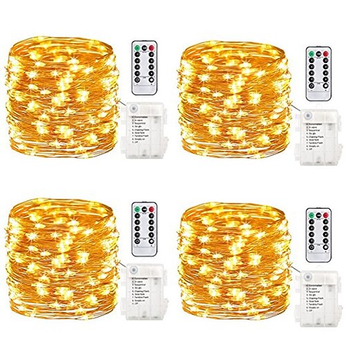 4stk strenglygter 10m 100leds batteridrevne ledede strenglys til påske julefest bryllupsferie
4stk strenglygter 10m 100leds batteridrevne ledede strenglys til påske julefest bryllupsferie