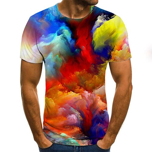 Men's T shirt Tee Shirt Color Block Rainbow 3D Round Neck Rainbow Plus Size Daily Sports Short Sleeve Print Clothing Apparel Basic Exaggerated
Men's T shirt Tee Shirt Color Block Rainbow 3D Round Neck Rainbow Plus Size Daily Sports Short Sleeve Print Clothing Apparel Basic Exaggerated